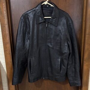Alfani Men's Black Leather Jacket